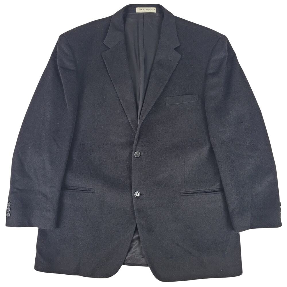 VTG John W. Nordstrom Black Camel Hair Tailored 2-Button Blazer Men's Sz 46L